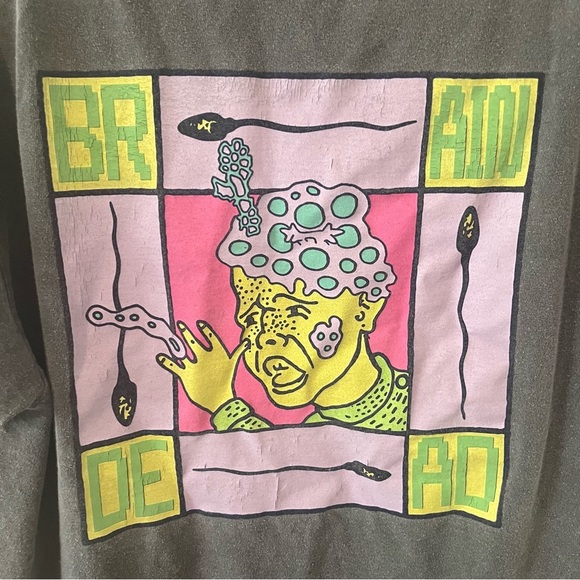Brain Dead Spermicide Tee Short Sleeve T-Shirt Gray Men’s Medium - Picture 8 of 9